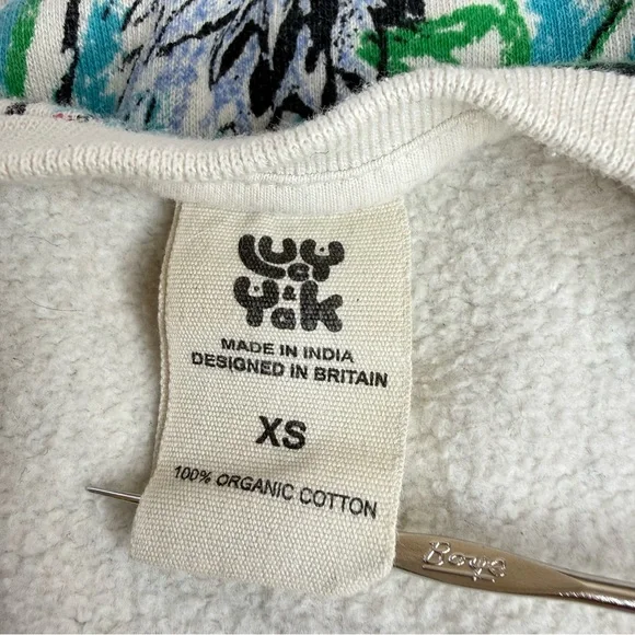 LUCY & YAK Wildflower Multicolor Oversized Organic Cotton Sweatshirt Sz XS - Picture 11 of 15